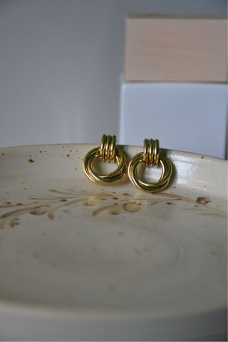 Orecchini pendenti cerchi oro