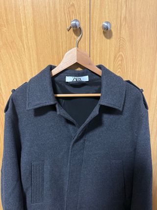 Abrigo paño Zara gris