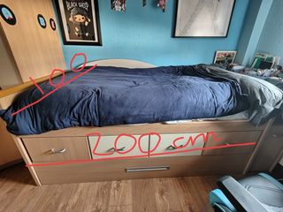 Cama nido con cajones madera