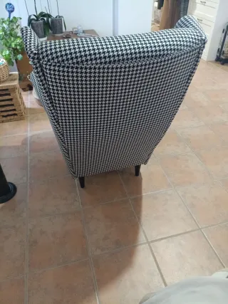 Sillón orejero Ikea estampado Vichy