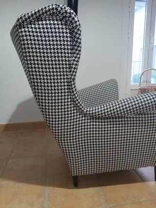 Sillón orejero Ikea estampado Vichy