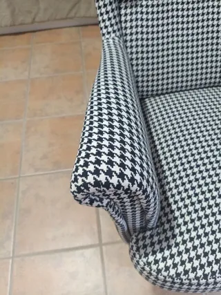 Sillón orejero Ikea estampado Vichy