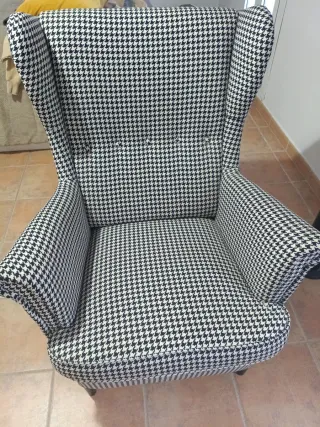 Sillón orejero Ikea estampado Vichy