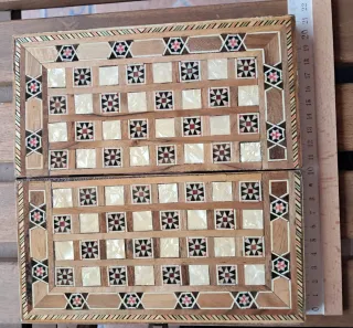 Juego Damas y Backgammon Nácar