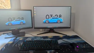 Ordenador Gaming Blanco + 2 pantallas + teclado