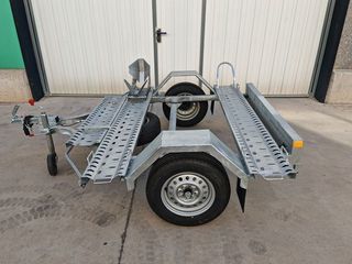 Remolque portamotos transversal doble