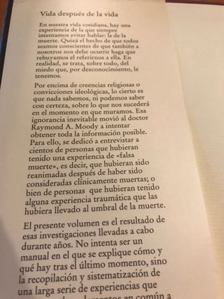 Vida después de la vida. Círculo de lectores. 1995