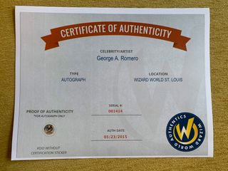 Foto firmada por George A. Romero