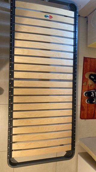 2 Rete in doghe e legno per letti singoli