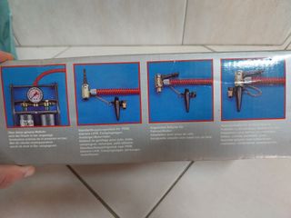 Bomba de ar pedal duplo com manómetro