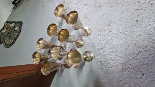 Copas antiguas de bañadas de plata