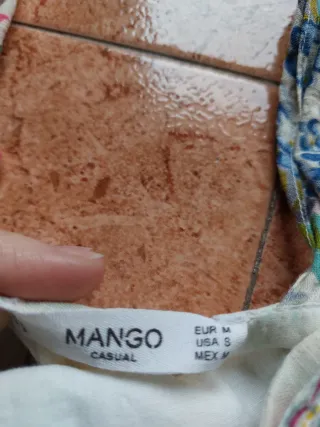 Mono Mango floral lino y algodón 100%