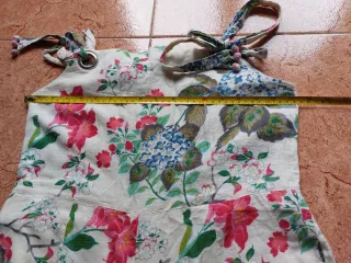 Mono Mango floral lino y algodón 100%