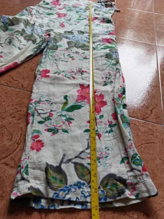 Mono Mango floral lino y algodón 100%