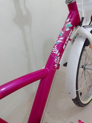Bicicleta niña 20 rosa y blanca