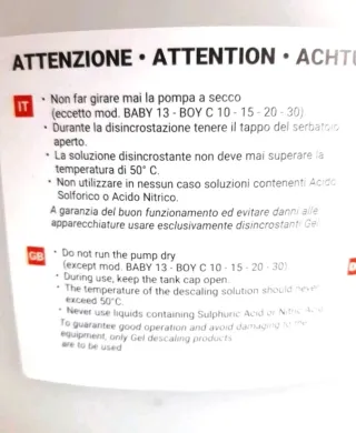 Pompa Disincrostante 15 Litri Gel lavaggio Caldaie