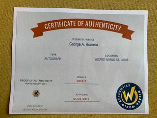 Foto de Creepshow firmada por George A. Romero