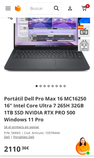 Portátiles HP/Dell Intel Core Ultra 7 nuevos