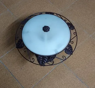 Lámpara antigua metal y cristal diseño