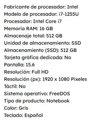 Portátil HP Plata Nuevo