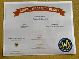 Foto firmada por George A. Romero