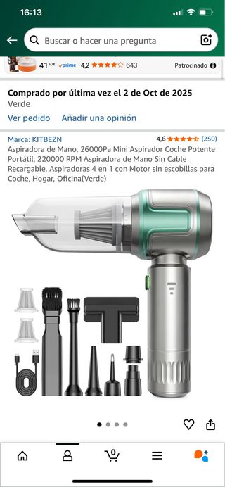 Aspiradora de mano KITBEZN Verde