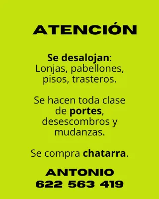 Servicios de mudanzas y desalojos