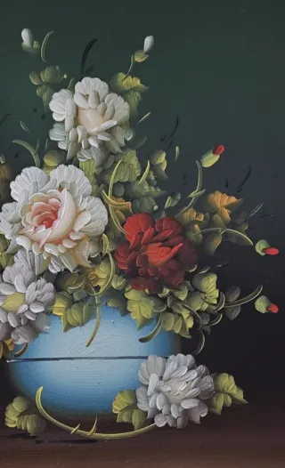 Cuadro de flores vintage dorado Autor: Castillo