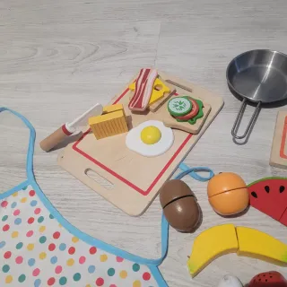 Juego Cocinita Comida y Utensilios