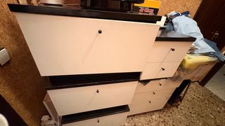 Cajonera Mueble Blanco y Negro