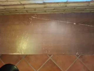 Mesa TV salón madera y blanco y mesa centro