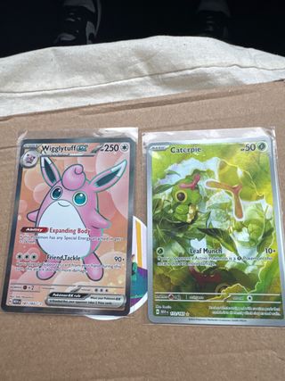 Cartas Pokémon Wigglytuff EX y Caterpie