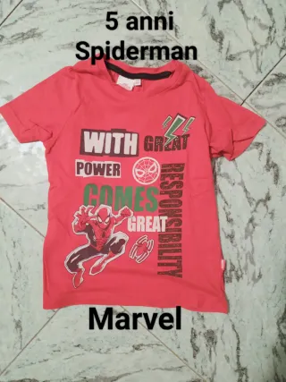 Maglietta Spiderman 5 anni