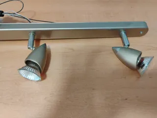 Lámpara de techo 3 focos metal y cristal