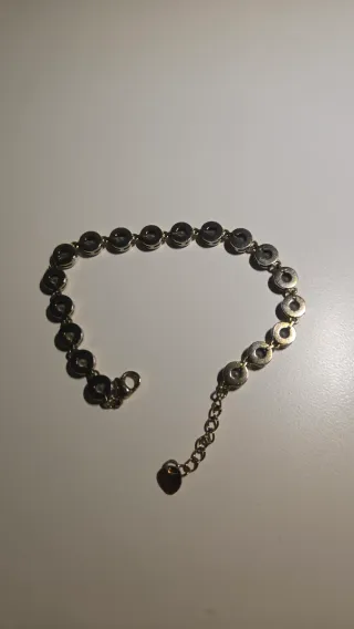 Pulseira Prata Dourada com Cristais