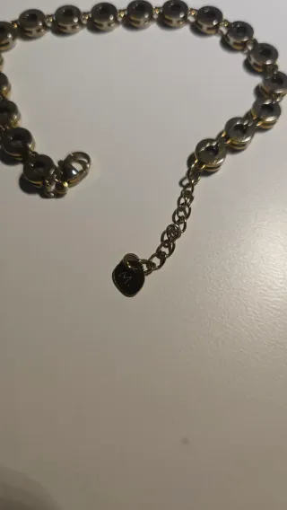 Pulseira Prata Dourada com Cristais