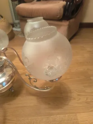 Lámpara de techo de cristal y metal