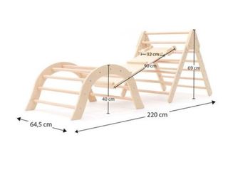 Cama de escalada infantil de madera Robincool Climb 66×84,5×73,2cm