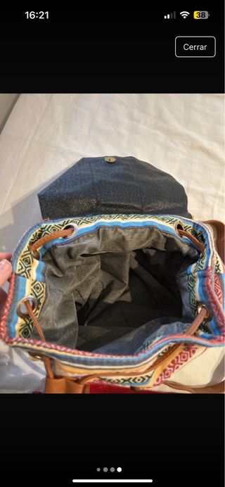 Mochila pequeña étnica multicolor