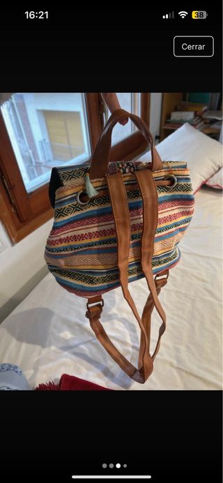 Mochila pequeña étnica multicolor