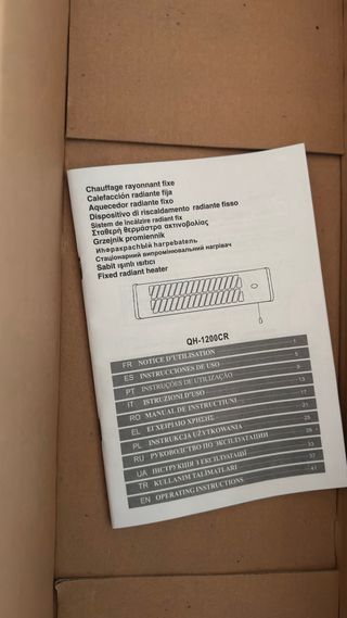 Calentador infrarrojo de regleta