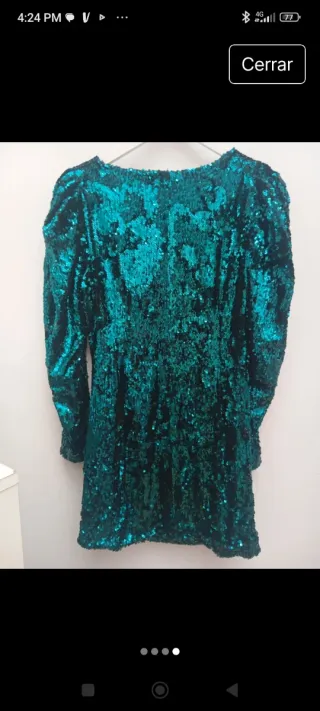 Vestido lentejuelas verde esmeralda