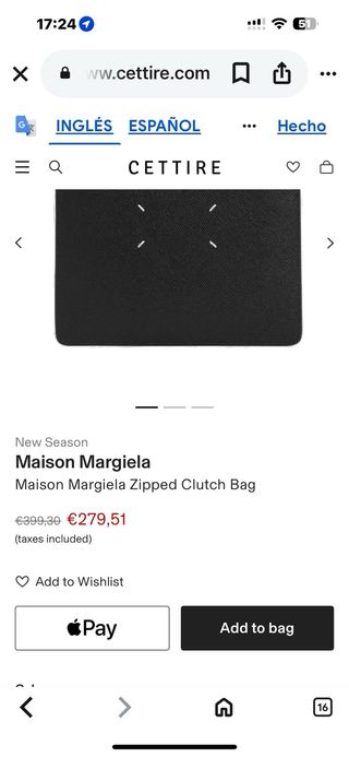 Bolso de mano Maison Margiela negro