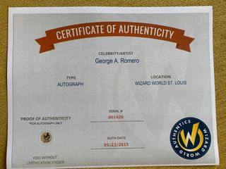 Foto firmada de George A. Romero
