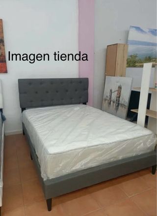 Cama Matrimonio Tapizada Negra