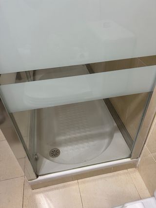 Mampara y plato de ducha.
