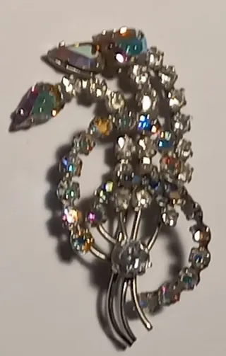 Spilla vintage strass multicolor