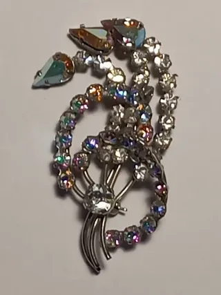 Spilla vintage strass multicolor