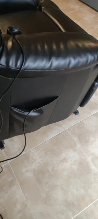 Sillón Masaje Levantapersonas cuero negro