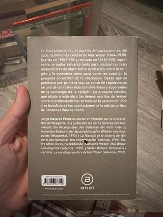 La ética protestante y el espíritu del capitalismo